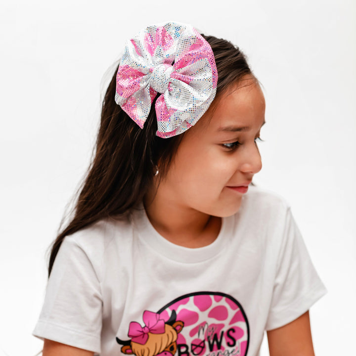 Pink Cow Shimmer Bow