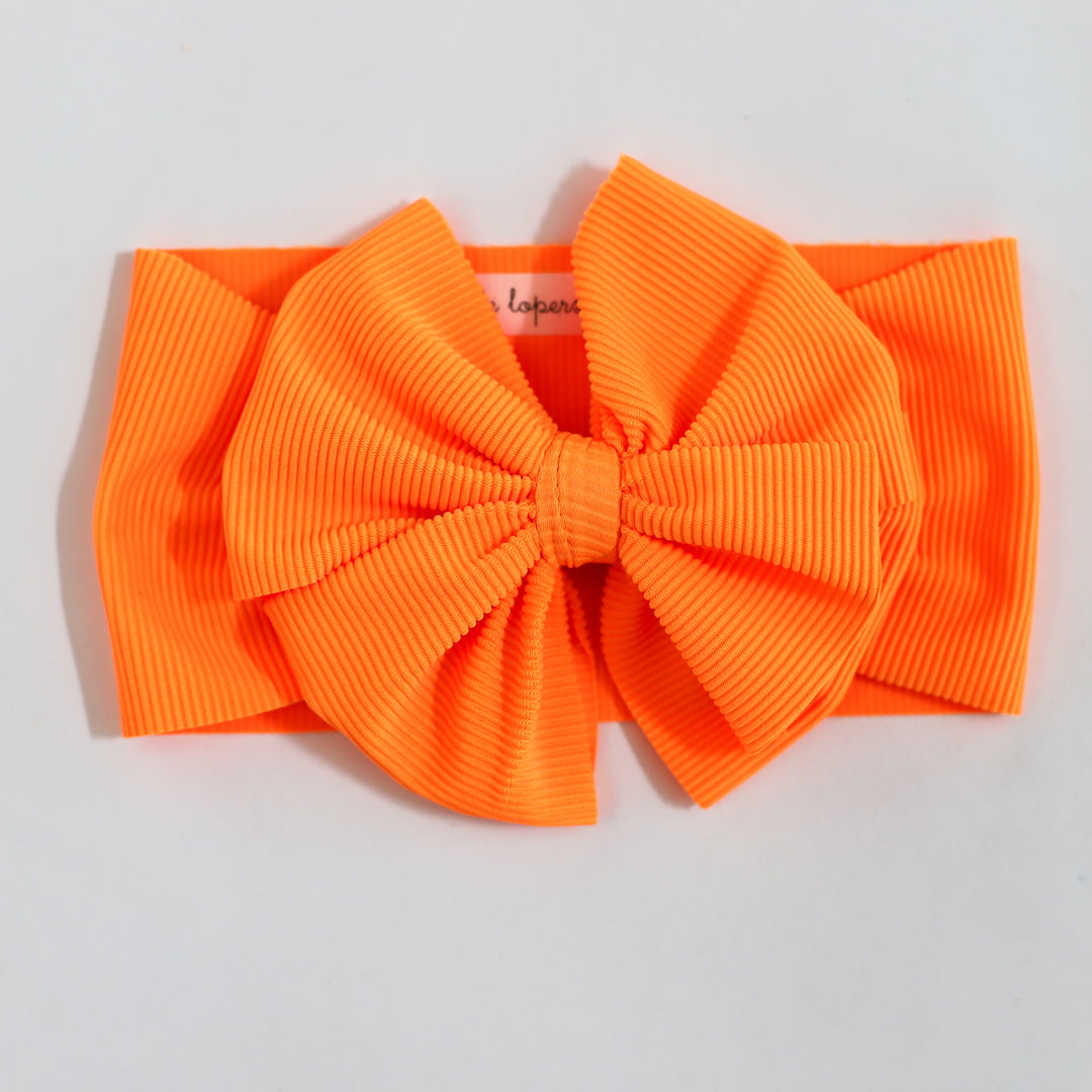 Orange Neon Ribbed Headwrap