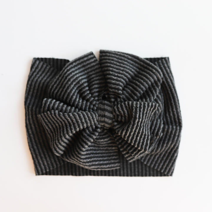 Charcoal Cozy Ribbed Headwrap