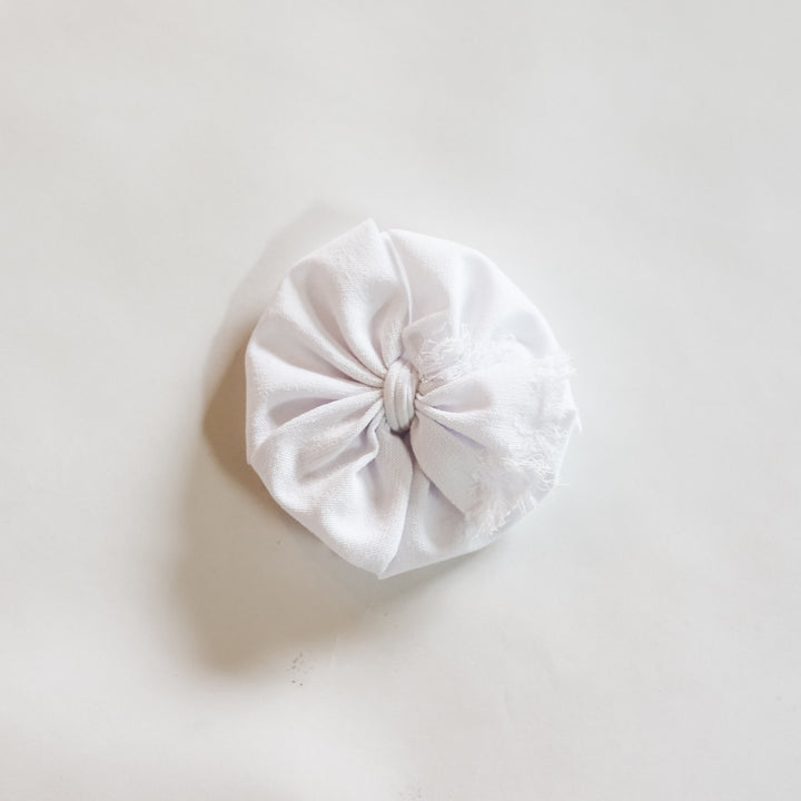 White Distressed Bow