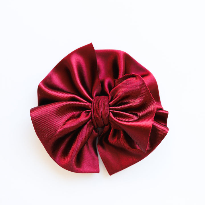 Burgundy Holiday Satin Bow