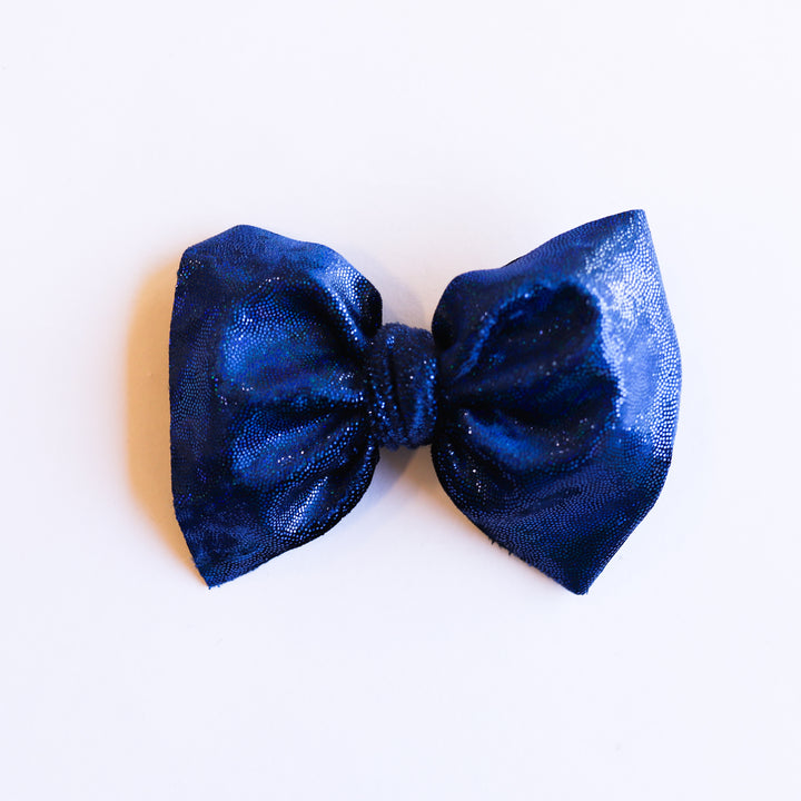 Blue Shimmery Velvet Bow