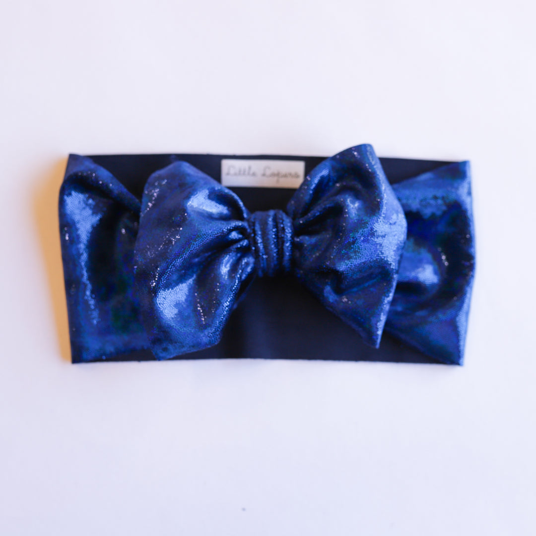 Blue Shimmery Velvet Headwrap