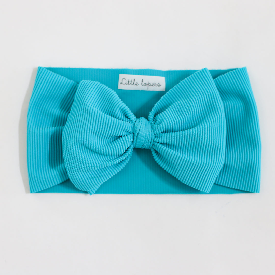 Teal Swim Ribbed  Bow