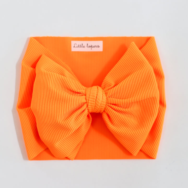 Orange Neon Ribbed Headwrap