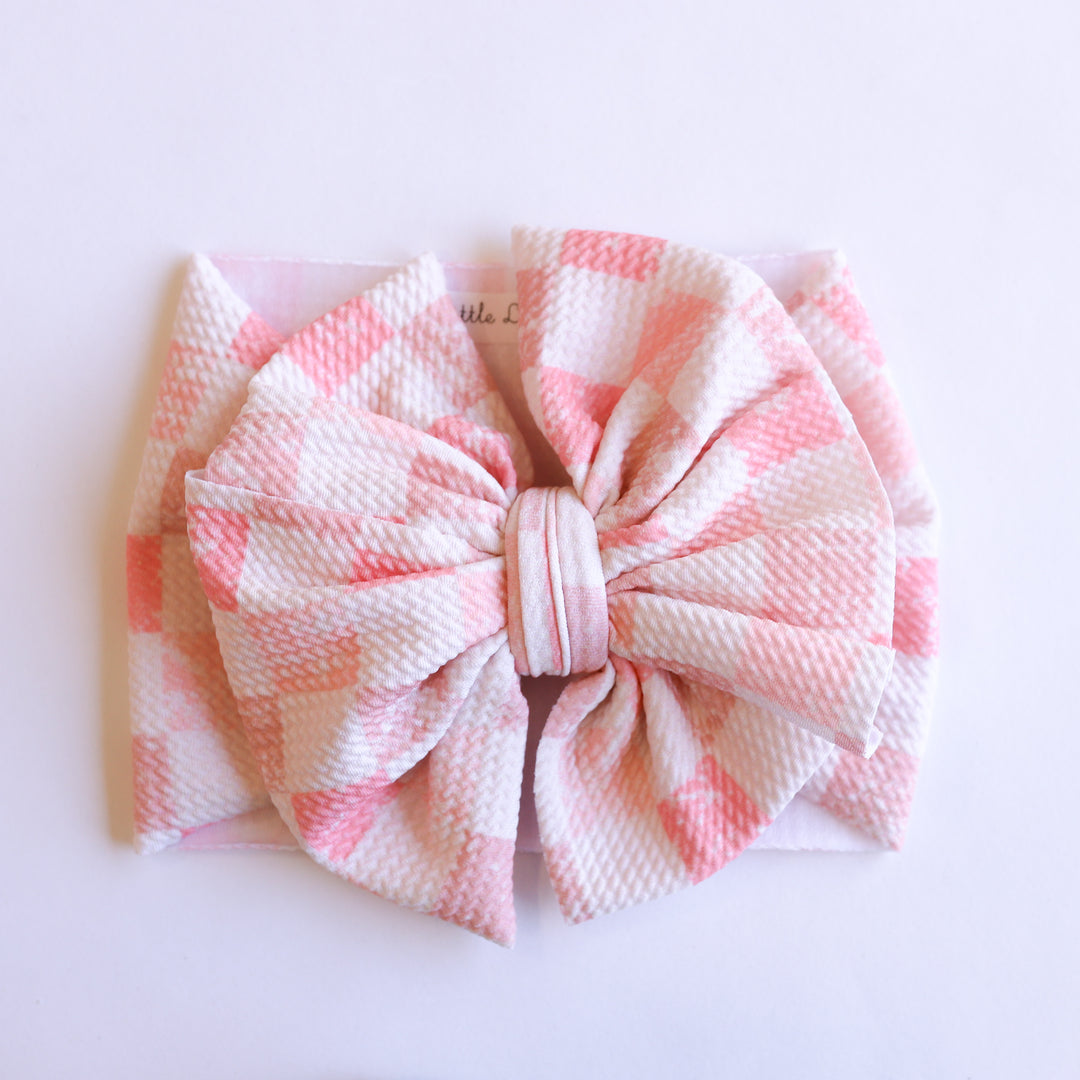 Baby Pink Checkers Headwrap