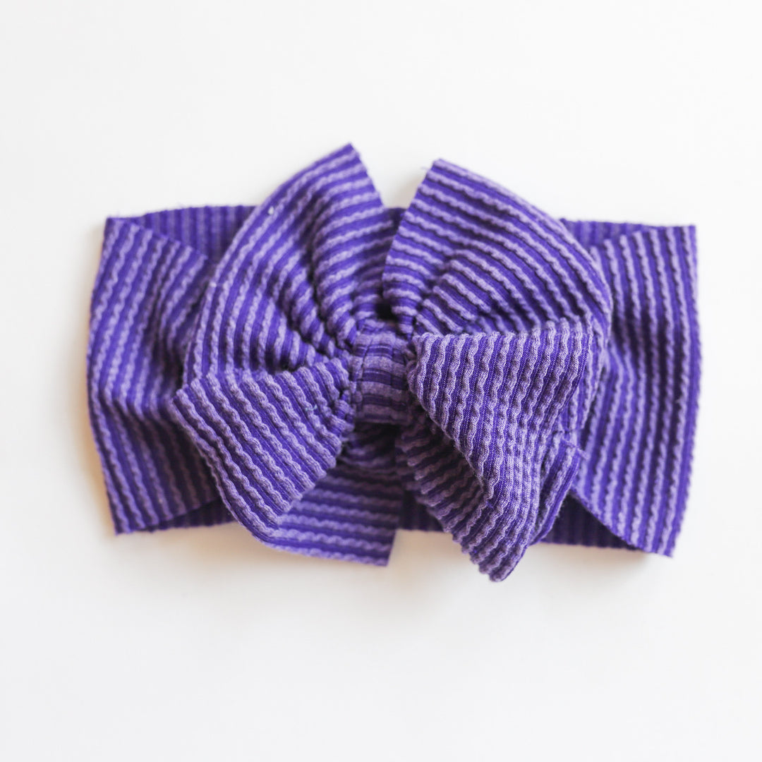 Cozy Ribbed Purple Headwrap