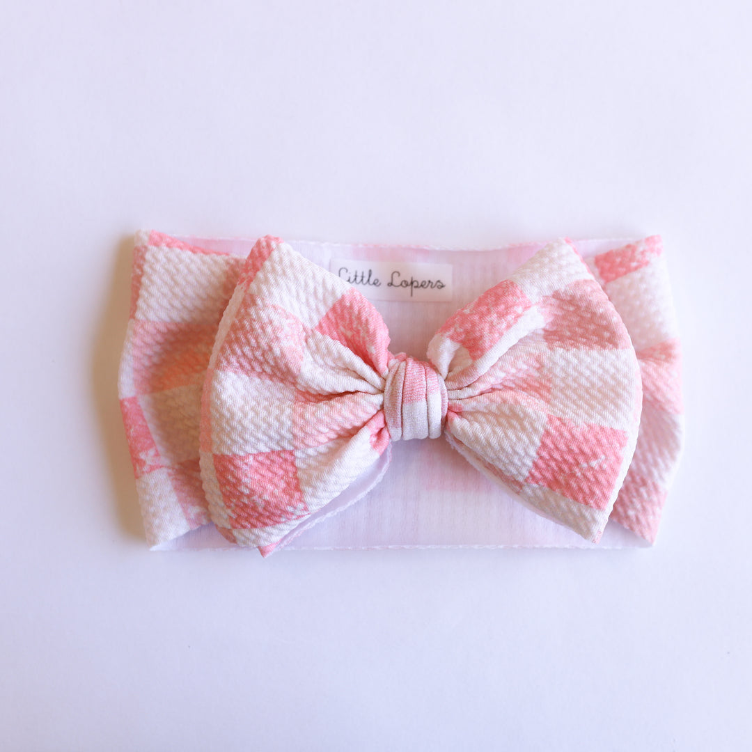 Baby Pink Checkers Headwrap