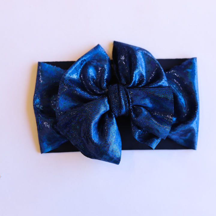 Blue Shimmery Velvet Headwrap