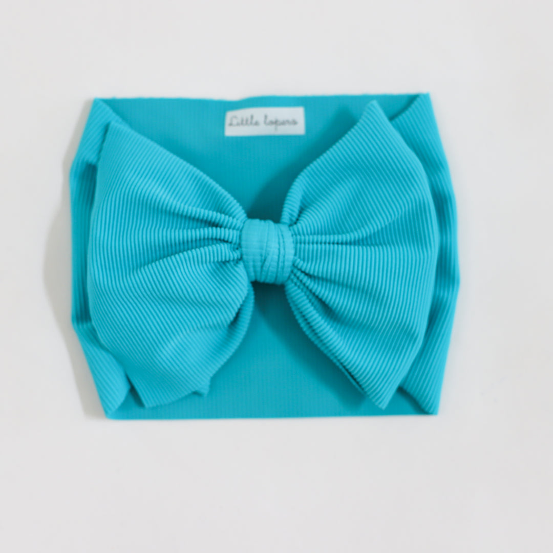 Teal Swim Ribbed  Bow