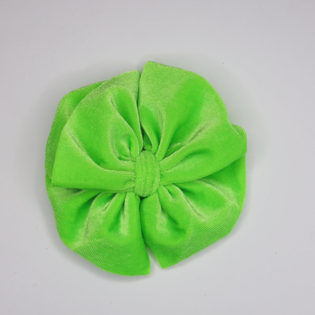 Lime Velvet Messy Bow