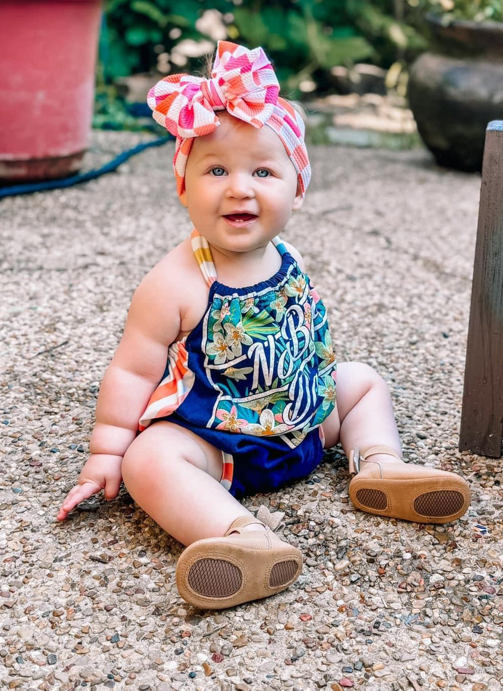 Red Peach Checkers  Headwrap