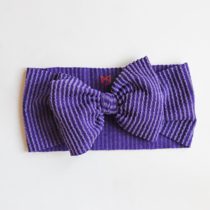 Cozy Ribbed Purple Headwrap