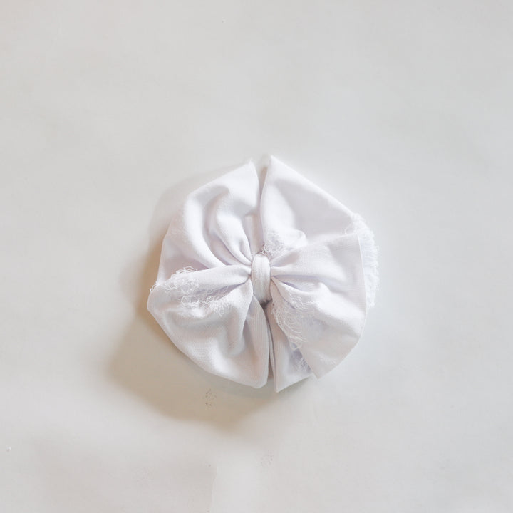 White Distressed Bow