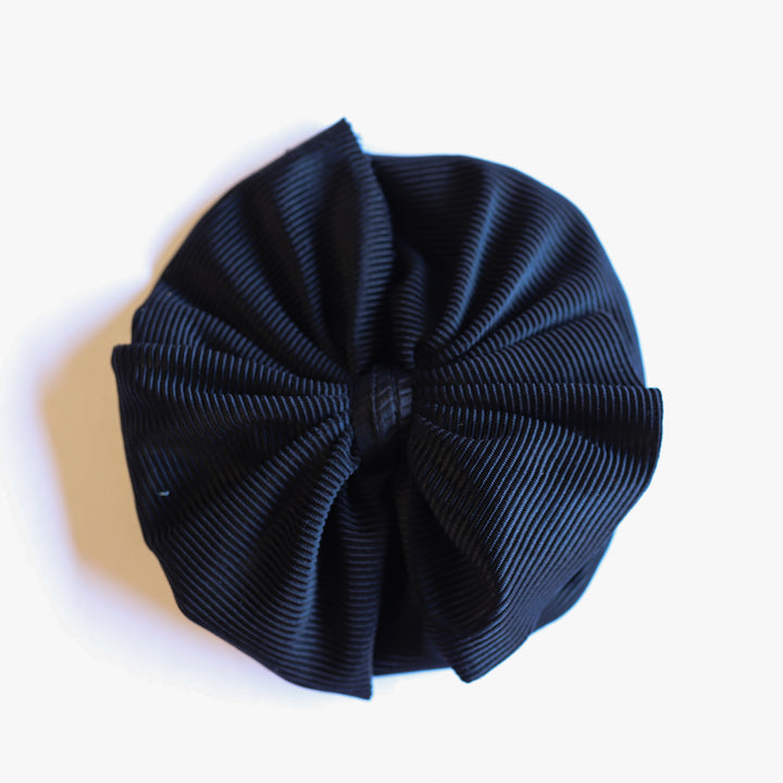 Black Swim Ribbed Bow