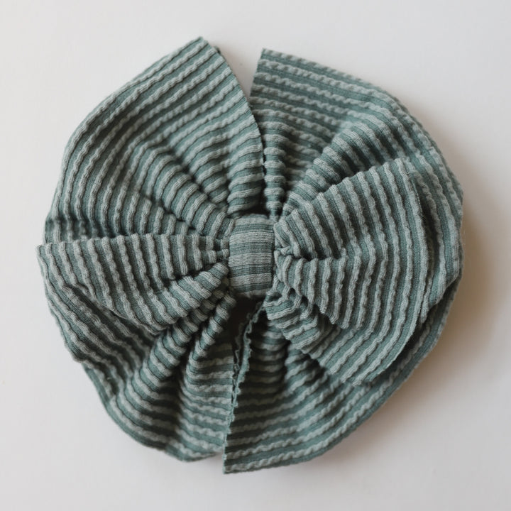 Green Cozy Ribbed Big + Skinny Bow