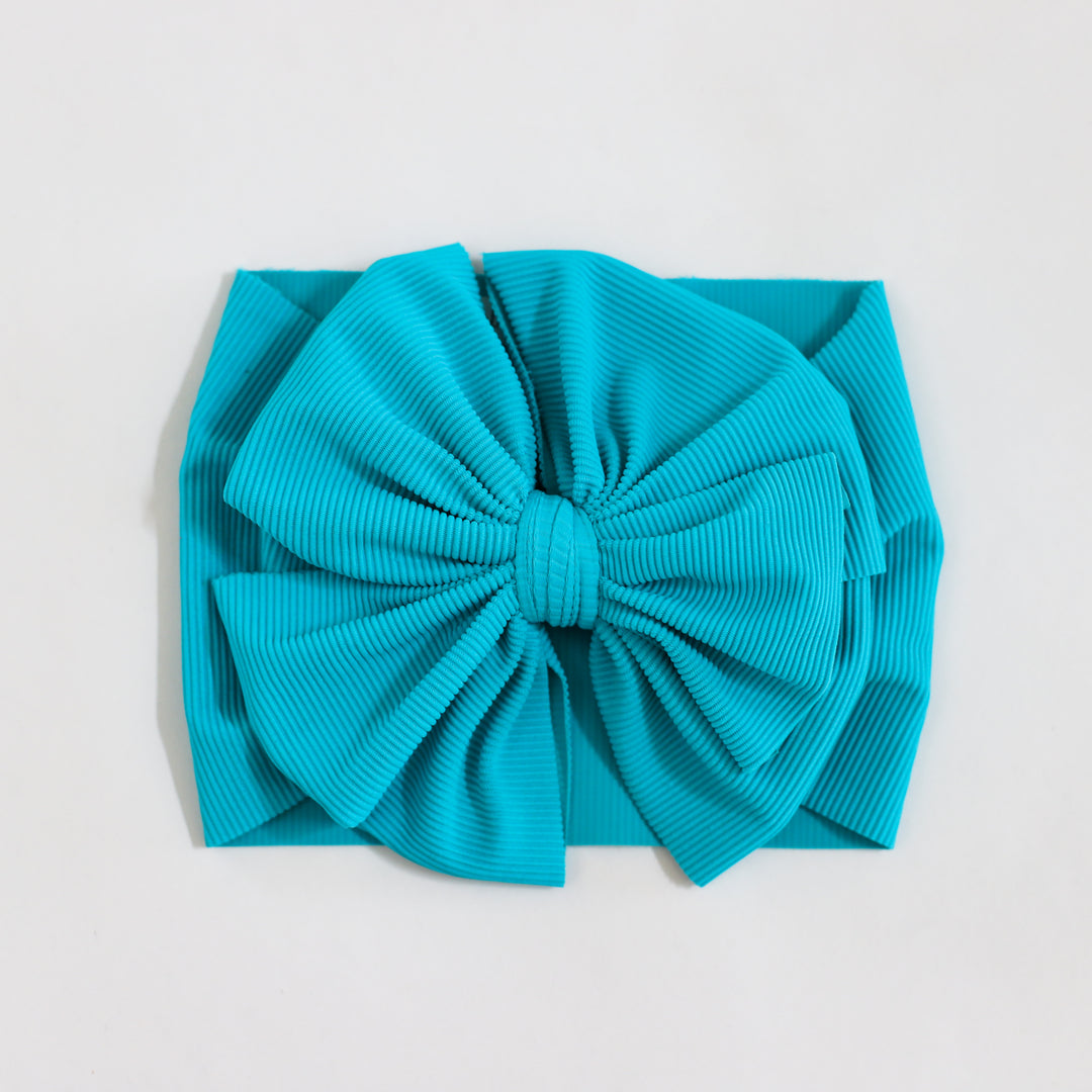 Teal Swim Ribbed  Bow