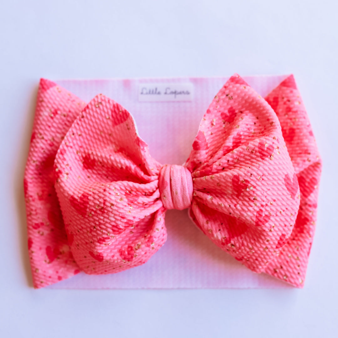 Festive  Hot Pink Hearts Headwrap