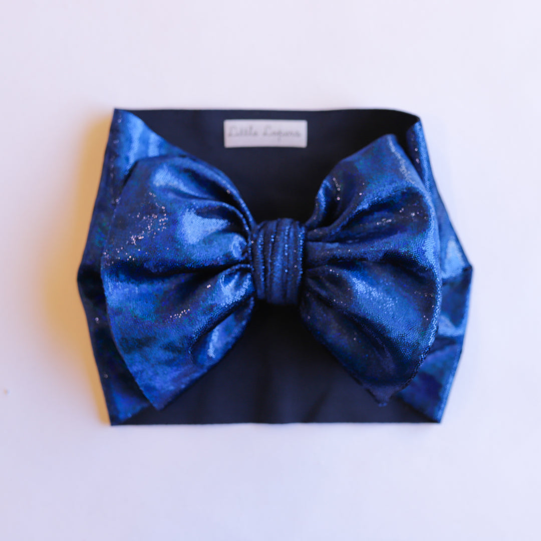 Blue Shimmery Velvet Headwrap