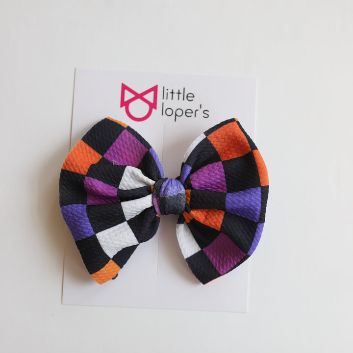 Creepy Checkers Big + Skinny Bow