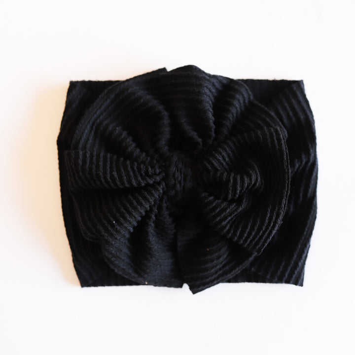 Black Ribbed Cozy Headwrap