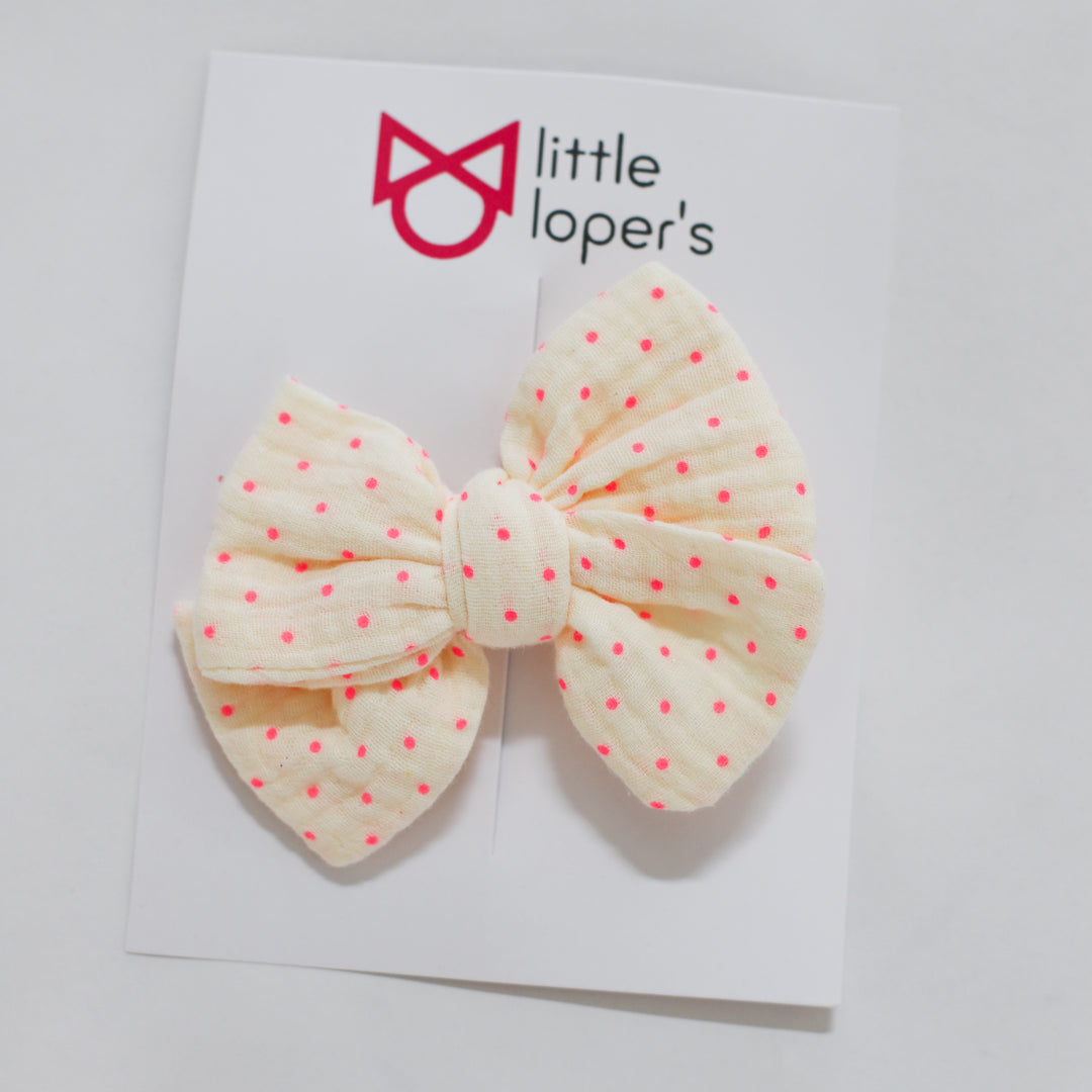 Neon Polkadots Party Bow