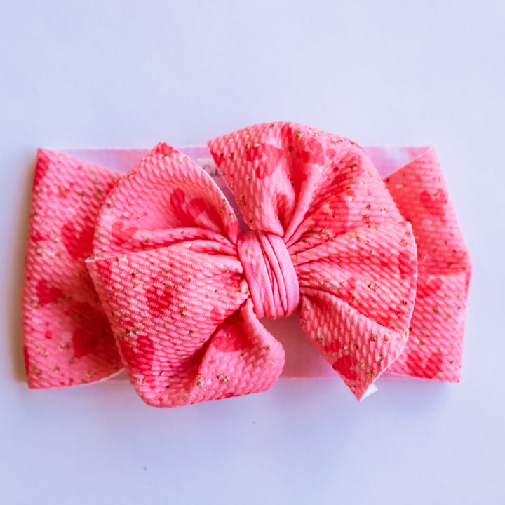 Festive  Hot Pink Hearts Headwrap