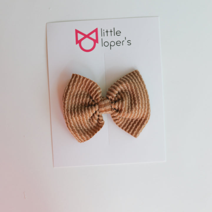 Caramel Cozy Ribbed Big + Skinny Bow