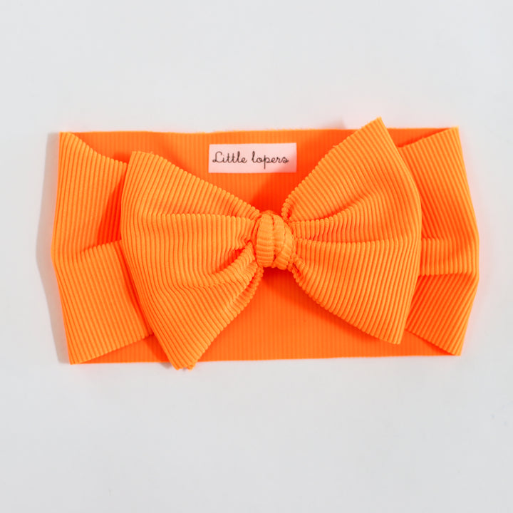 Orange Neon Ribbed Headwrap