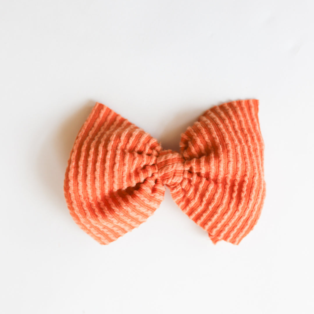 Pumpkin Cozy Ribbed Big + Skinny Bow