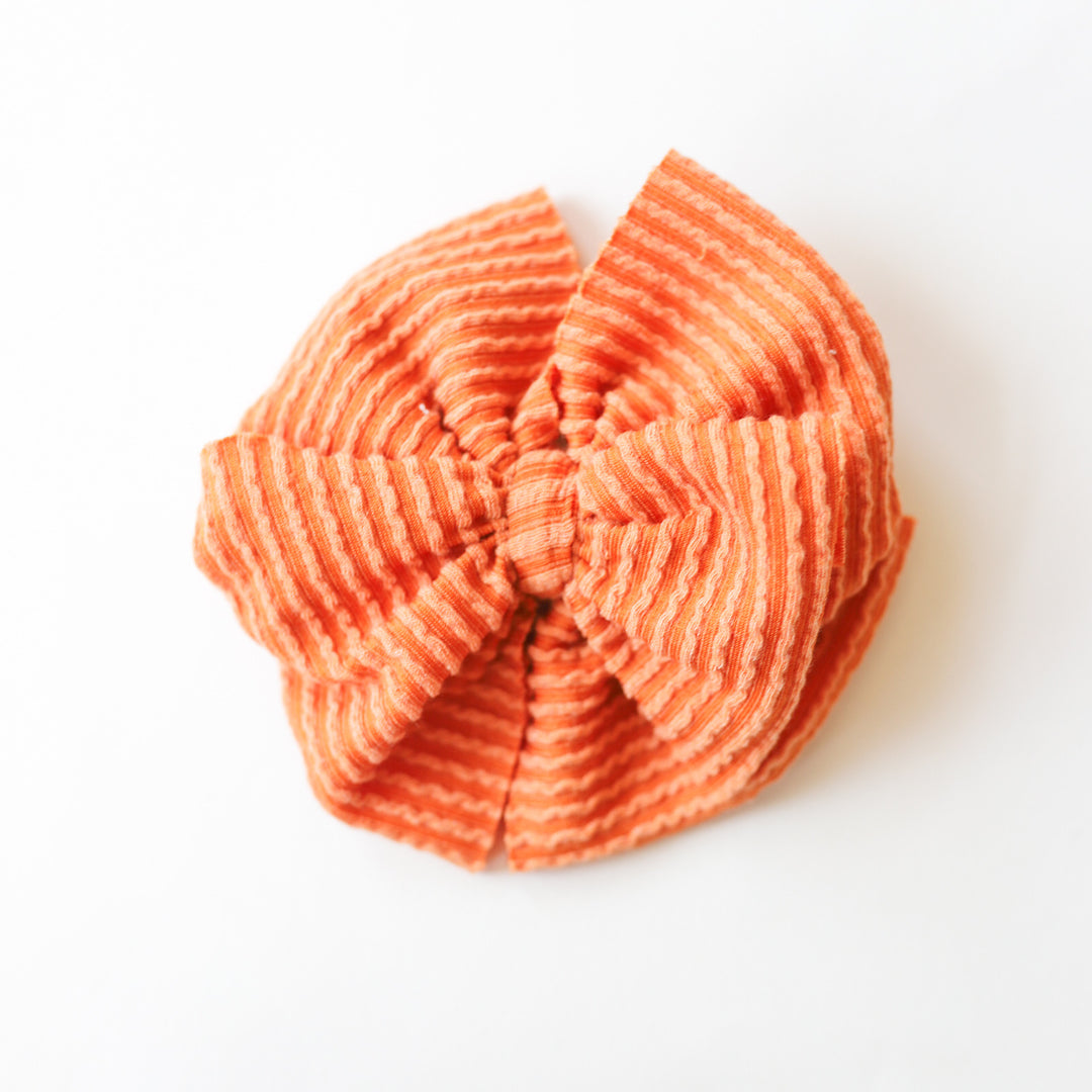 Pumpkin Cozy Ribbed Big + Skinny Bow