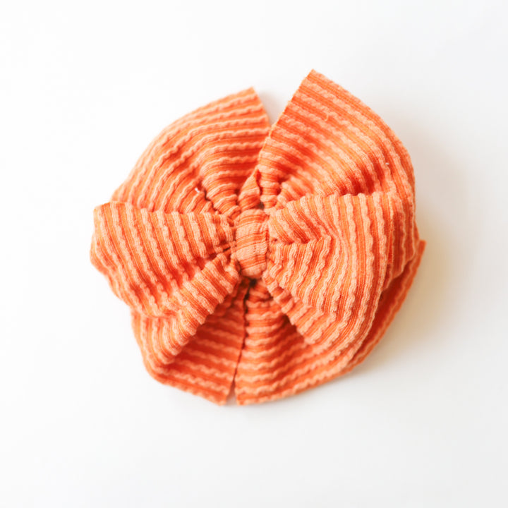 Pumpkin Cozy Ribbed Big + Skinny Bow