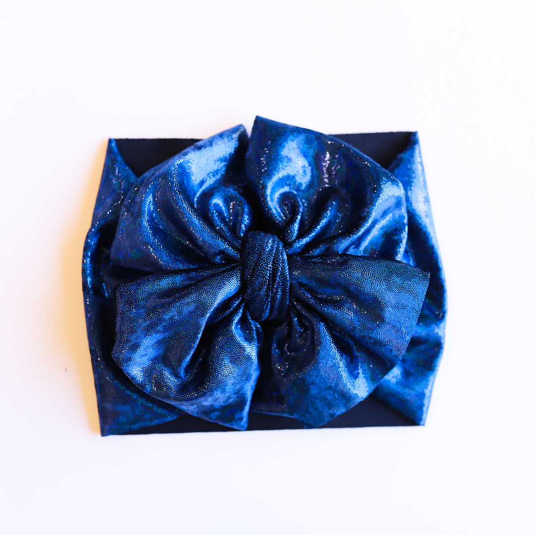 Blue Shimmery Velvet Headwrap