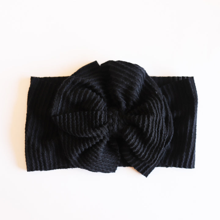 Black Ribbed Cozy Headwrap