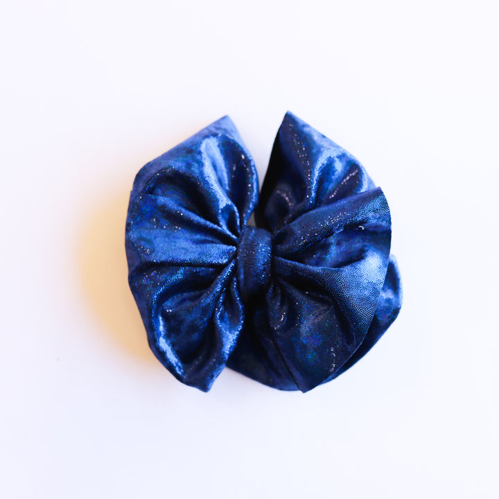 Blue Shimmery Velvet Bow