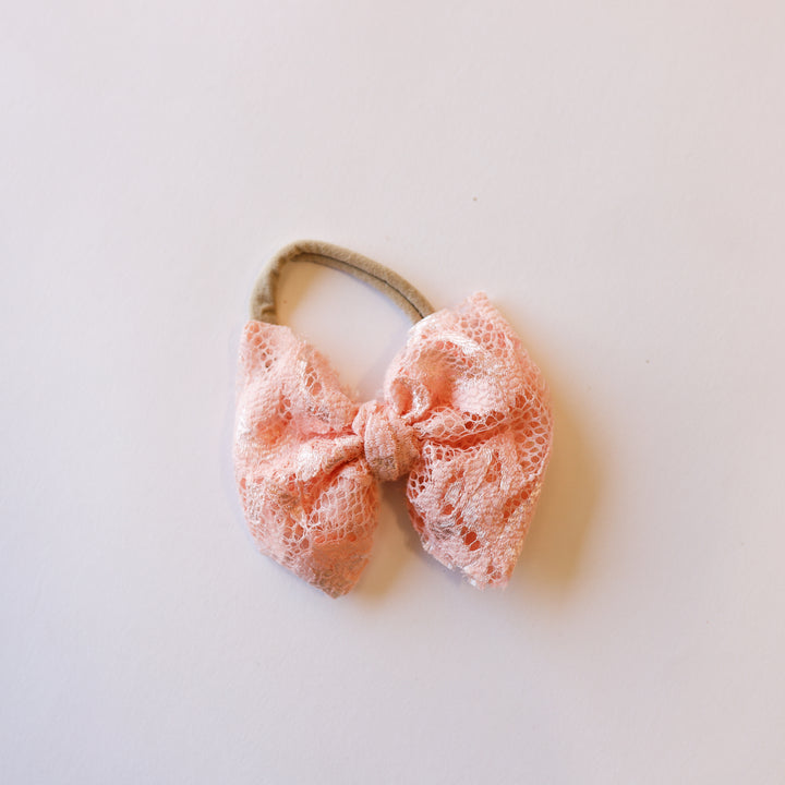 Blush Lace Big + Skinny Bow