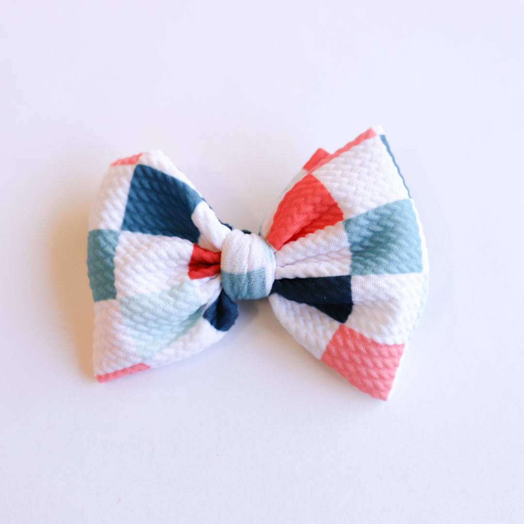 Red White and Blue Checkers Bow