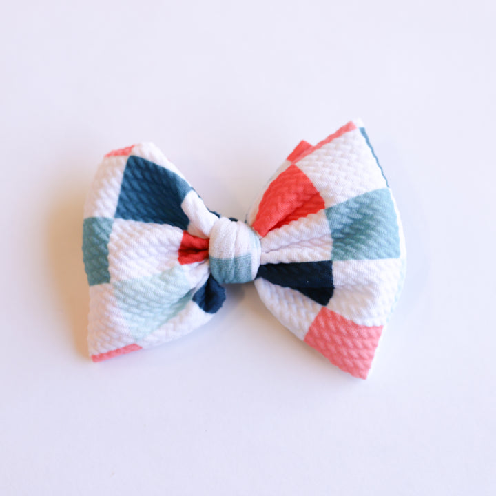 Red White and Blue Checkers Bow