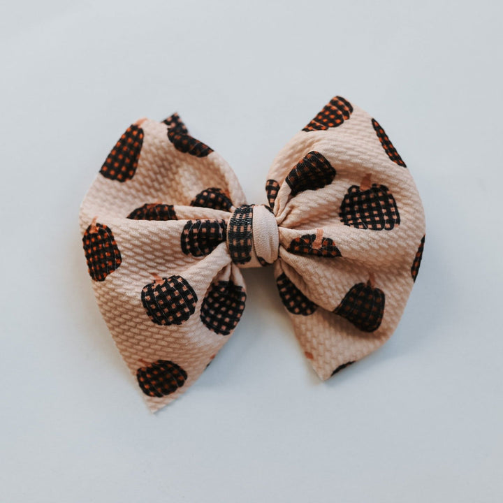 Gingham Pumpkin Bow