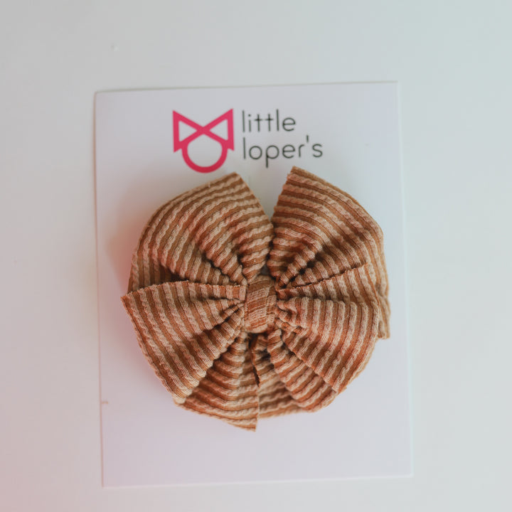 Caramel Cozy Ribbed Big + Skinny Bow