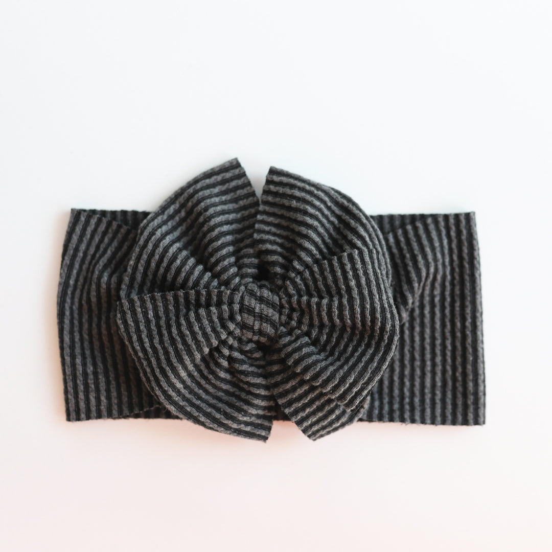 Charcoal Cozy Ribbed Headwrap