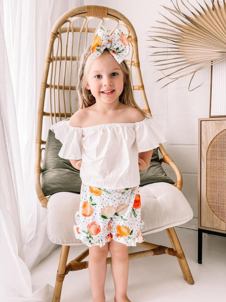 Peach Ruffled Shorts