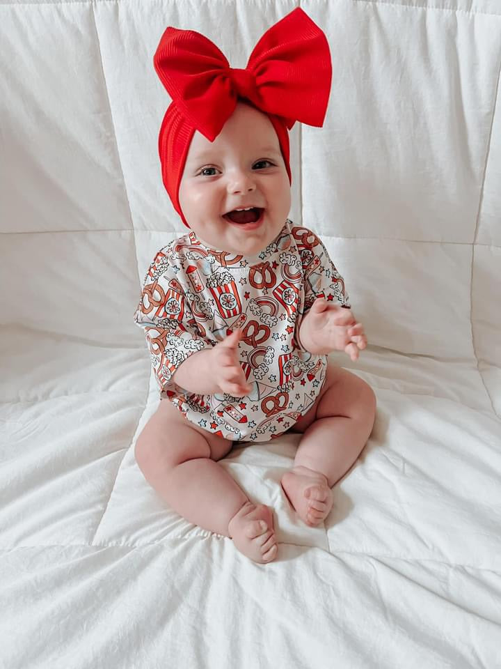 Red Ribbed Swim Headwrap