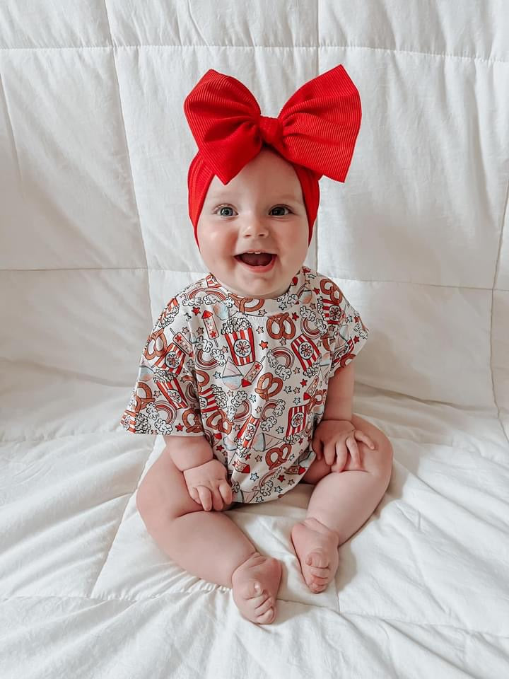 Red Ribbed Swim Headwrap