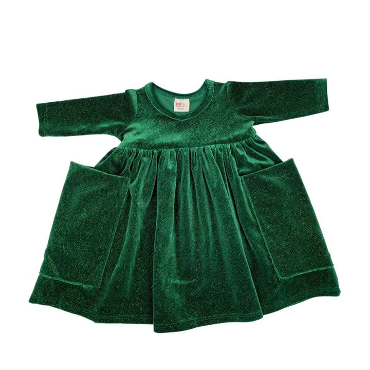 Sparkling Green Velvet Bucket Dress