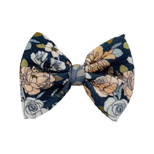 Charcoal Fairy Blooms Bow