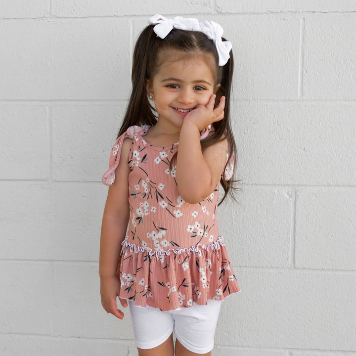 Mauve Floral Ruffled Leotard