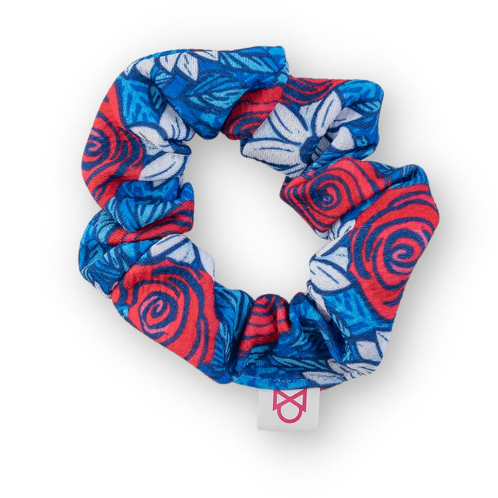 Patriotic Floral Scrunchie