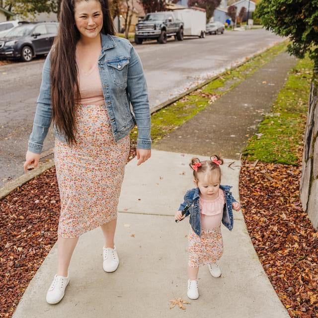 Mama Rust Floral Pencil Skirt