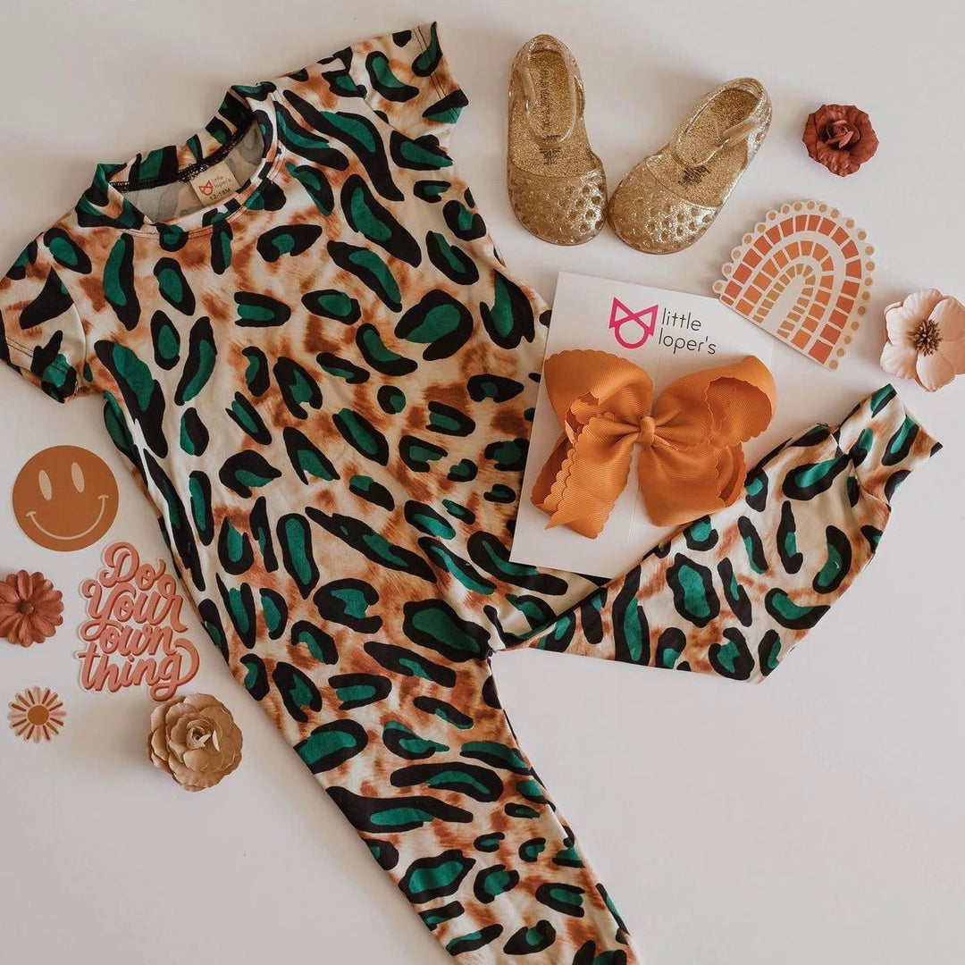 Green Leopard Romper